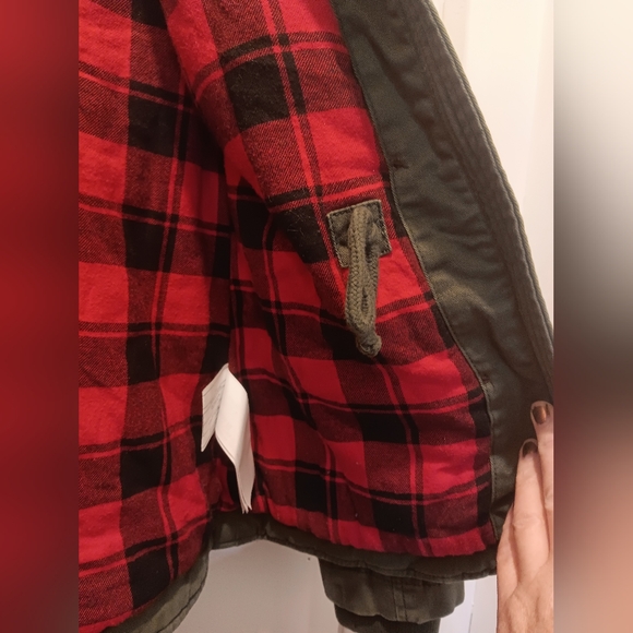 Hollister double lined army green fullzip hooded jacket - Picture 7 of 8